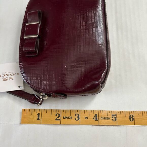 Coach Darcy Patent Leather Bow Small Cosmetic Case - Picture 6 of 10